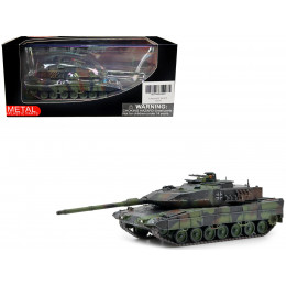 German Kampfpanzer Leopard 2A6EX Main Battle Tank Woodland Camouflage 1/72 Diecast Model by Panzerkampf