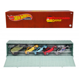 2022 'Deutschland Design' 5 piece Set with Container 'Car Culture' Series Diecast Model Cars by Hot Wheels