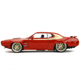 1972 Plymouth GTX Red with Gold Graphics 'Bigtime Muscle' Series 1/24 Diecast Model Car by Jada