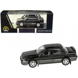 1988 Mitsubishi Galant VR-4 Lamp Black and Chateau Silver 1/64 Diecast Model Car by Paragon Models