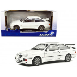 1987 Ford Sierra RS500 RHD (Right Hand Drive) White with Black Stripes 1/18 Diecast Model Car by Solido