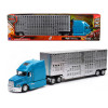 Mack Pinnacle Truck with Pot Belly Livestock Trailer Blue and Chrome