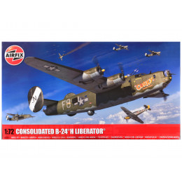 Level 3 Model Kit Consolidated B-24H Liberator Bomber Aircraft with 2 Scheme Options 1/72 Plastic Model Kit by Airfix