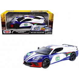 2020 Chevrolet Corvette #28 White with Blue Graphics 