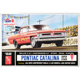 Skill 2 Model Kit 1962 Pontiac Catalina Super Stock 3-in-1 Kit 1/25 Scale Model by AMT