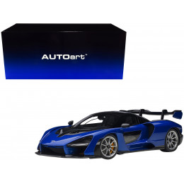 Mclaren Senna Trophy Kyanos Blue and Black with Carbon Accents 1/18 Model Car by Autoart