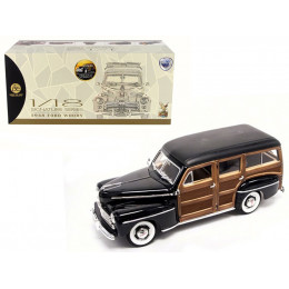 1948 Ford Woody Black 1/18 Diecast Model Car by Road Signature