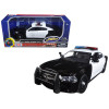 2011 Dodge Charger Pursuit Police Car Black and White with Flashing Light Bar and Front and Rear Lights and 2 Sounds 1/24 Diecast Model Car by Motormax