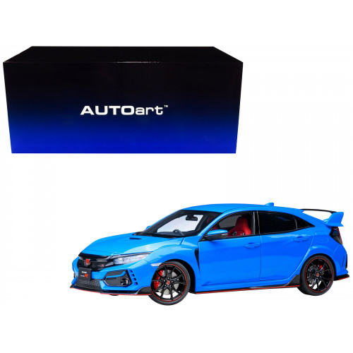 2021 Honda Civic Type R (FK8) RHD (Right Hand Drive) Racing Blue Pearl 1/18 Model Car by Autoart