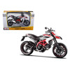2013 Ducati Hypermotard SP White with Black and Red Stripes 1/12 Diecast Motorcycle Model by Maisto