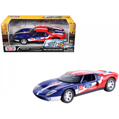 Ford GT Concept #58 Blue and Red with White Stripes 