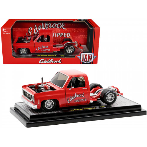 1973 Chevrolet Cheyenne Super 10 Square Body Bedless Truck Bright Red with Graphics 