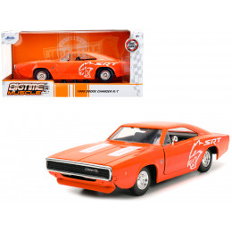 1968 Dodge Charger R/T SRT Orange with White Stripes and Graphics 