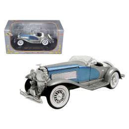 1935 Duesenberg SSJ Convertible Blue and Silver 1/32 Diecast Model Car by Signature Models