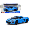 2020 Chevrolet Corvette Stingray Z51 Coupe Blue with Black Stripes 1/24 Diecast Model Car by Maisto