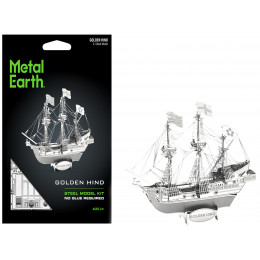 Model Kit Golden Hind Galleon (Moderate Difficulty) Steel Model by Metal Earth