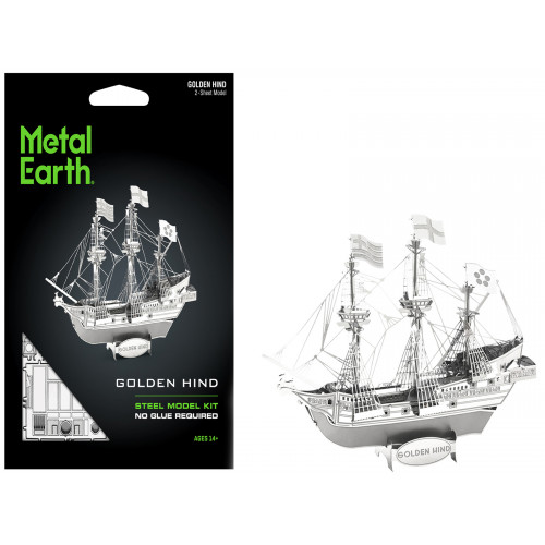 Model Kit Golden Hind Galleon (Moderate Difficulty) Steel Model by Metal Earth