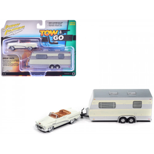 1953 Buick Super Cream with Travel Trailer Limited Edition 