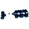 Lowboy Tri-Axle Booster with Integrated Rear Axle (2 Sets) 1/87 (HO) Plastic Model by Promotex