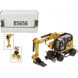CAT Caterpillar M323F Railroad Wheeled Excavator with 3 Accessories (CAT Yellow Version) 