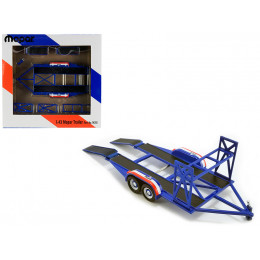 Tandem Car Trailer with Tire Rack Blue 