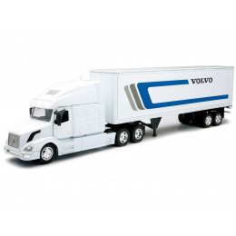 Volvo VN-780 Truck with Dry Van Trailer White 