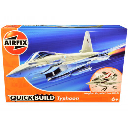Skill 1 Model Kit Eurofighter Typhoon Snap Together Painted Plastic Model Airplane Kit by Airfix Quickbuild