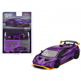 Lamborghini Huracan STO Viola Pasifae Purple Metallic Limited Edition 1/64 Diecast Model Car by Mini GT