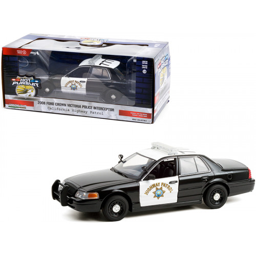 2008 Ford Crown Victoria Police Interceptor Black and White CHP 