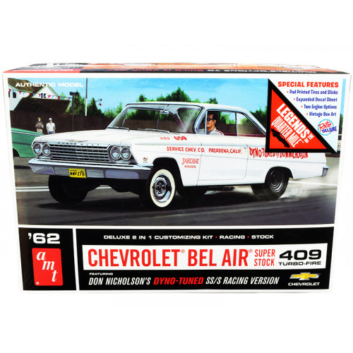 Skill 2 Model Kit 1962 Chevrolet Bel Air Super Stock 409 Turbo-Fire Don Nicholson's 2-in-1 Kit 