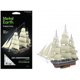 Model Kit USS Constitution Warship (Challenging Difficulty) Steel Model by Metal Earth