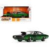 1970 Dodge Charger R/T Dark Gray Metallic and Green Metallic with Dark Gray Stripes