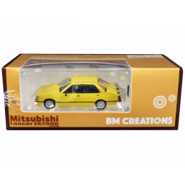 Mitsubishi Lancer EX2000 Turbo Yellow with Stripes with Extra Wheels 1/64 Diecast Model Car by BM Creations