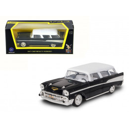 1957 Chevrolet Nomad Black with White Top 1/43 Diecast Model Car by Road Signature