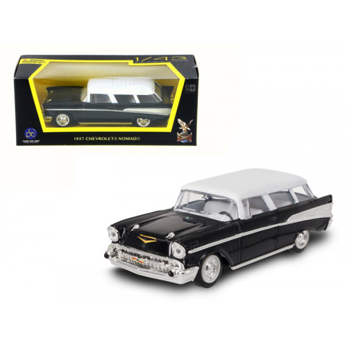 1957 Chevrolet Nomad Black with White Top 1/43 Diecast Model Car by Road Signature