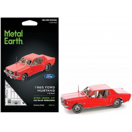 Model Kit 1965 Ford Mustang Red (Moderate Difficulty) Steel Model by Metal Earth