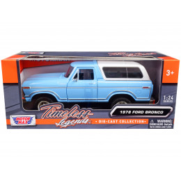 1978 Ford Bronco Custom Light Blue and White 