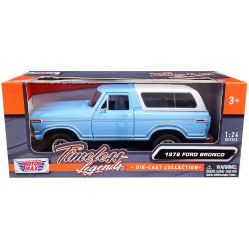 1978 Ford Bronco Custom Light Blue and White 