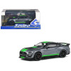 Shelby Mustang GT500 Fast Track Gray Metallic with Neon Green Stripes 1/43 Diecast Model Car by Solido