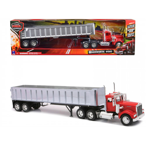 Kenworth W900 Frameless Dump Truck Red and Chrome 