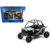 Polaris RZR XP 1000 Dune Buggy White Lightning and Bright Green 1/18 Diecast Model by New Ray