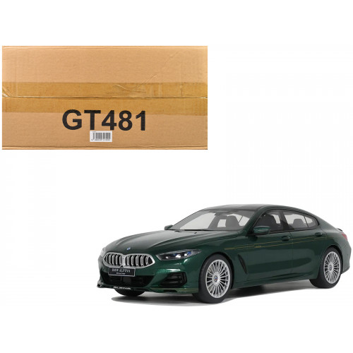 2023 BMW Alpina B8 Gran Coupe Green Metallic 1/18 Model Car by GT Spirit