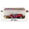 Pagani Huayra Roadster Red Metallic with Carbon Top and Carbon Accents 1/64 Diecast Model Car by LCD Models