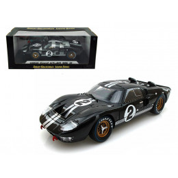 1966 Ford GT-40 MK II #2 Black 1/18 Diecast Model Car by Shelby Collectibles