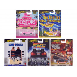 'Pop Culture 2025' 5 piece Set H 'Premium Series' Diecast Model Cars by Hot Wheels