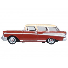 1957 Chevrolet Nomad Adobe Beige with Sierra Gold Top 1/87 (HO) Scale Diecast Model Car by Oxford Diecast