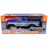 1978 Ford Bronco Ranger XLT (Open Top) with Spare Tire Blue Metallic and Silver