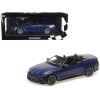 2021 BMW M4 Cabriolet Matt Blue Metallic Limited Edition to 438 pieces Worldwide 1/18 Diecast Model Car by Minichamps