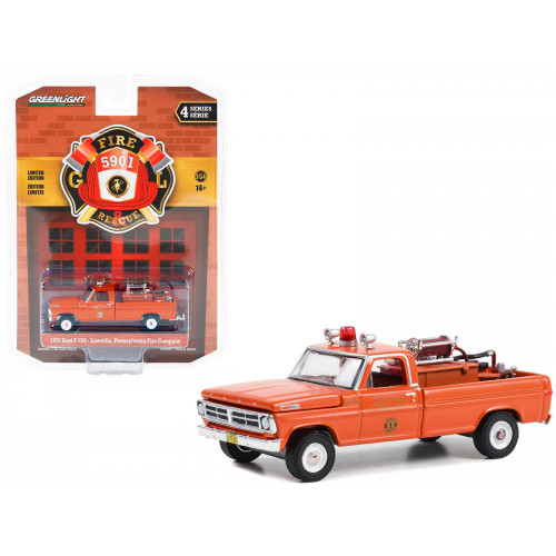 1972 Ford F-250 Pickup Truck with Fire Equipment Hose and Tank Red 