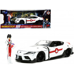 2020 Toyota Supra White and Rick Hunter Diecast Figurine 